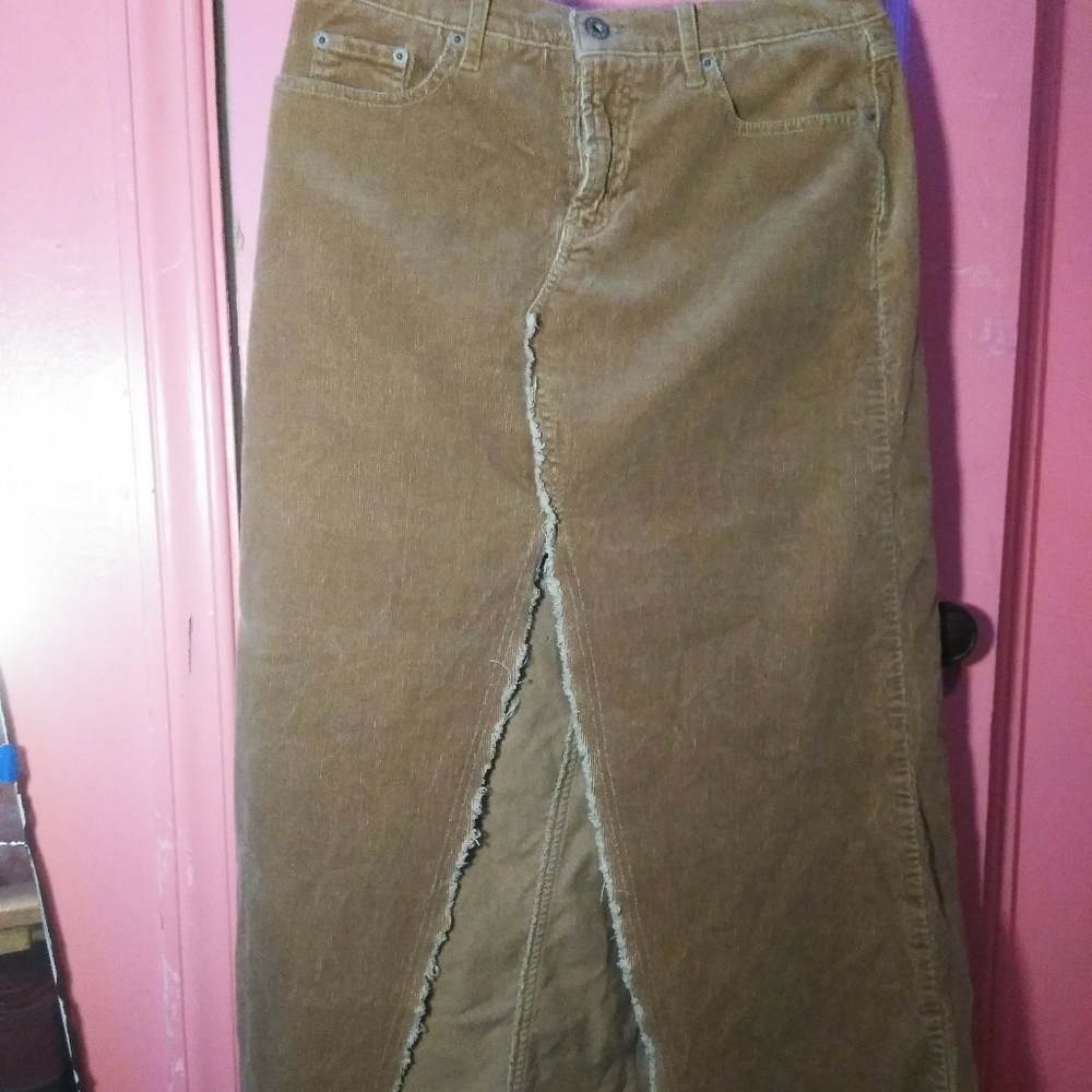 Brown Lazer Jeans Skirt